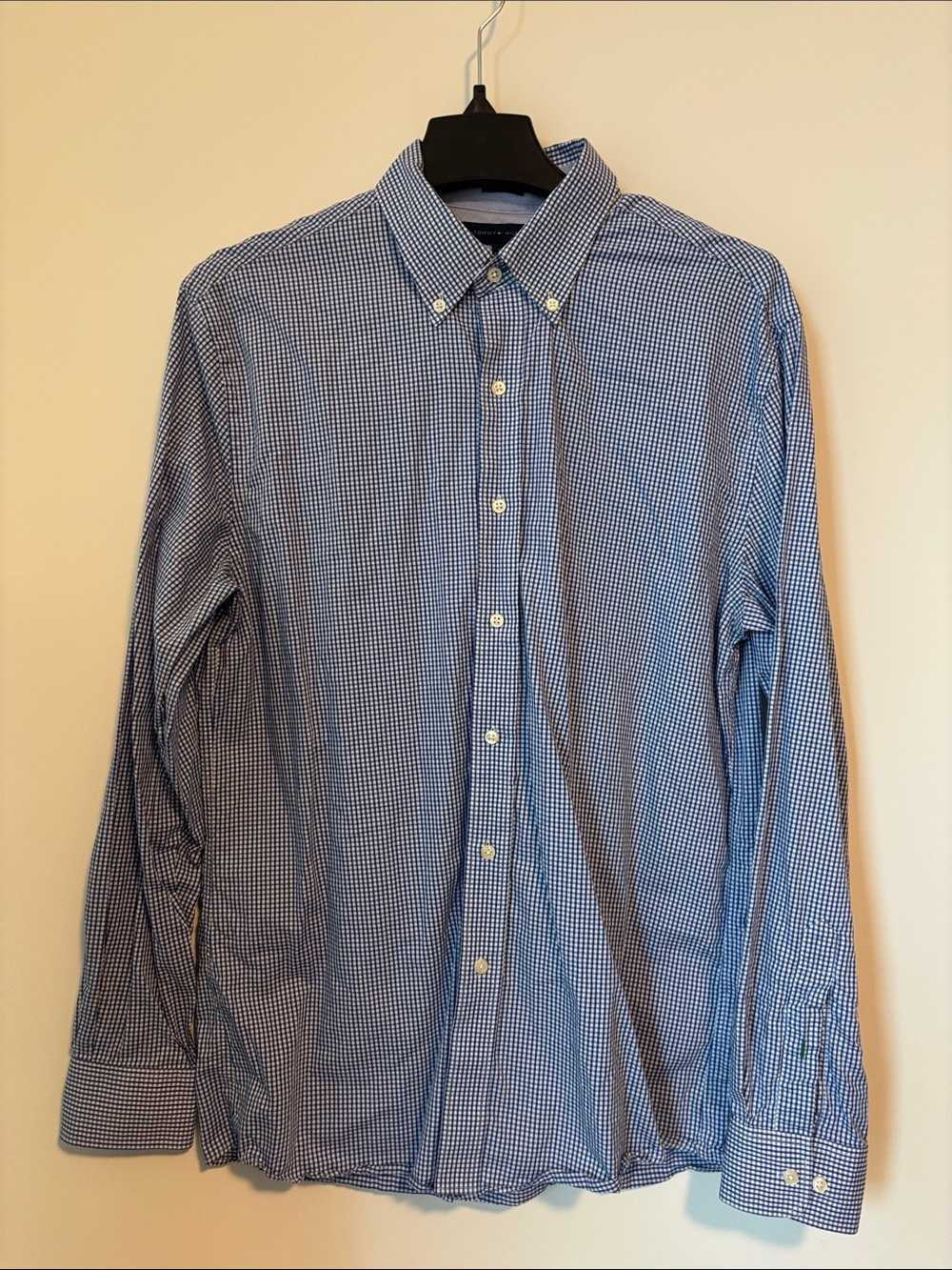 Tommy Hilfiger Blue and White Check Dress Shirt